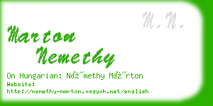 marton nemethy business card